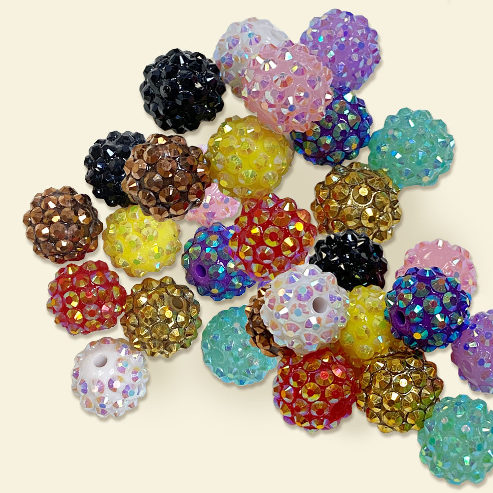 Wholesale 10pcs Random Resin Drill Balls Bubblegum Beads